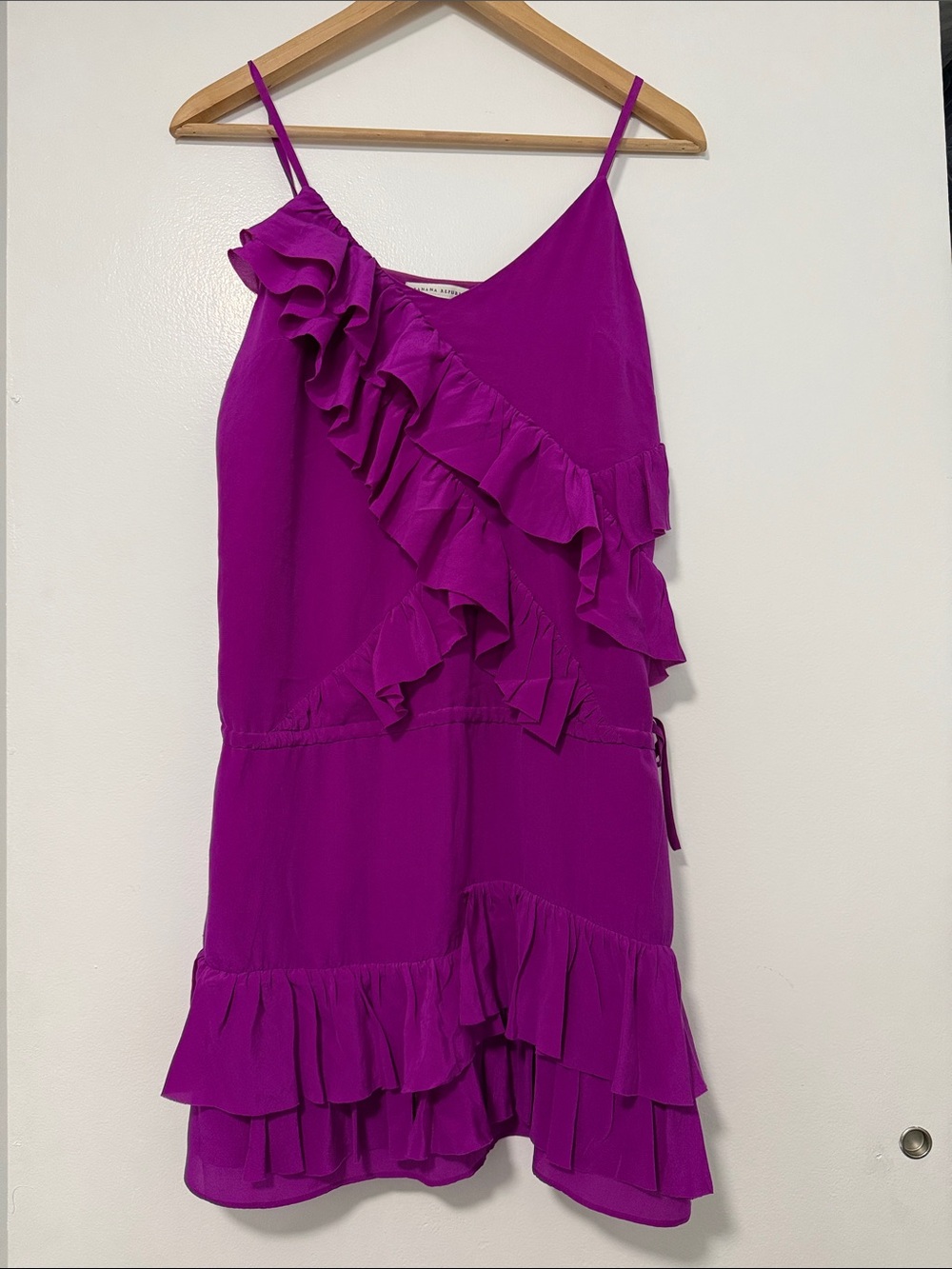 Banana Republic Fuchsia Ruffle Slip Dress